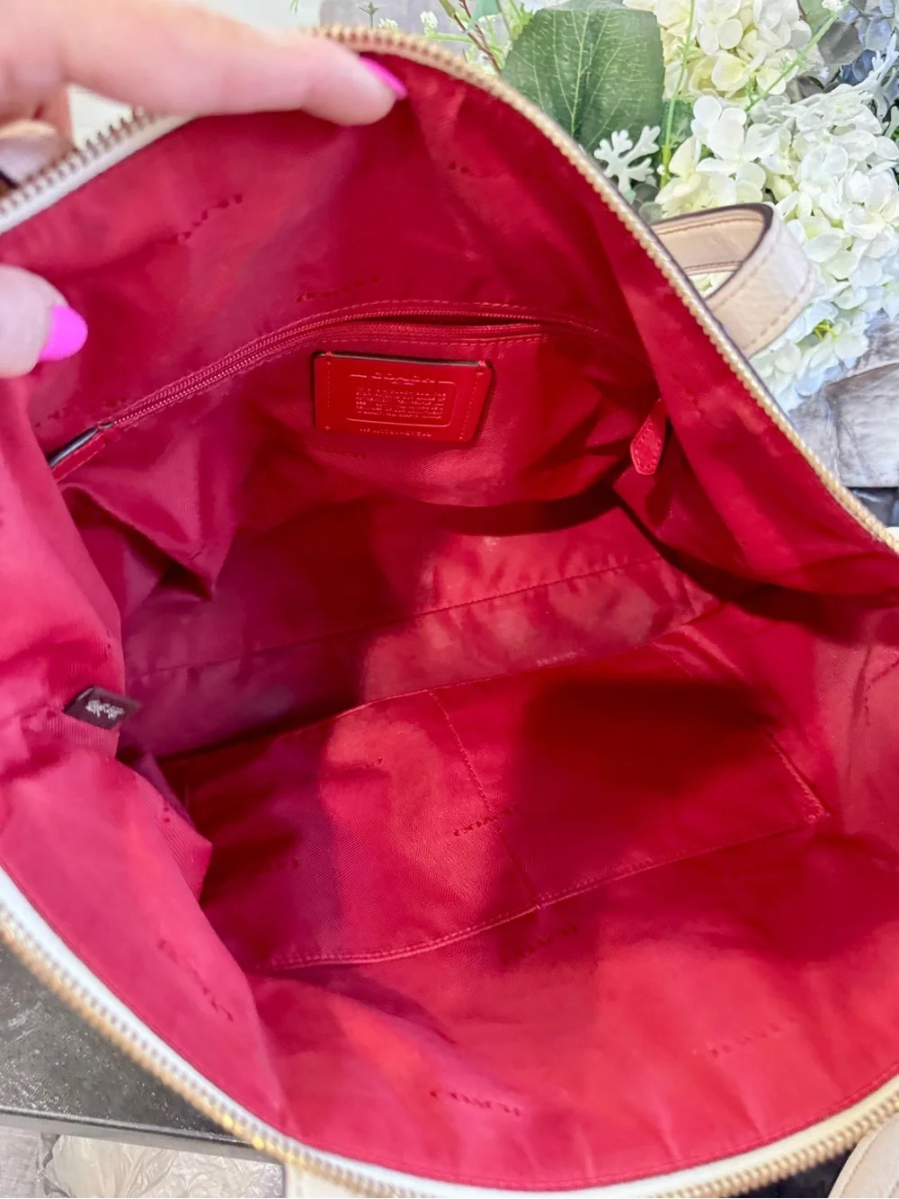 🍒COACH City Tote in Glitter Cherry Print Pebbled Leather (Style 27502)